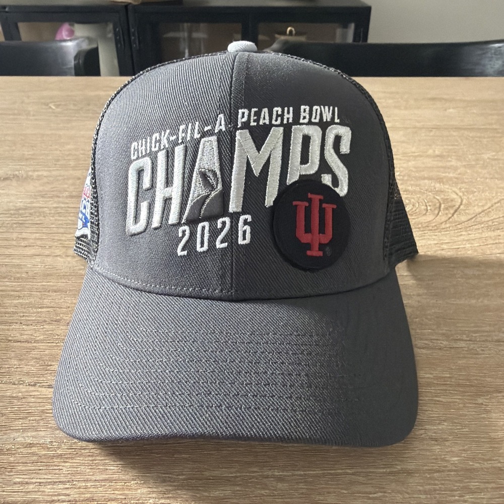 Indiana Hoosiers 2026 Peach Bowl Champs Hat Nike College Football OSFM